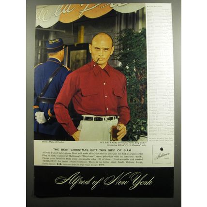 1952 Alfred of New York Gab Leisure Shirt Ad - Yul Brynner by Maxwell Copian