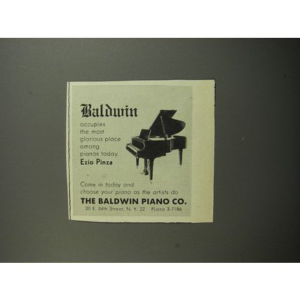 1952 Baldwin Piano Ad - Baldwin occupies the most glorious place among pianos