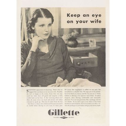 Gillette Razor Blades Make Your Wife Trust You Advertising Postcard