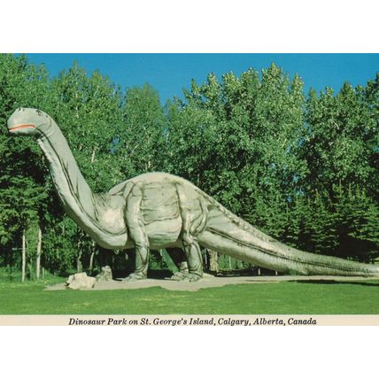 Calgary Dinosaur Park Alberta Canada Statue Postcard
