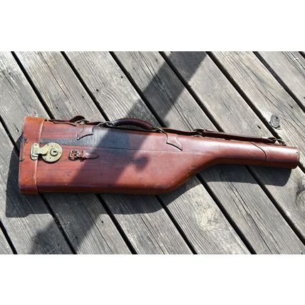 Antique Von Longerke & Detmold VL&D LEATHER TAKEDOWN RIFLE SHOTGUN CASE RARE W4B