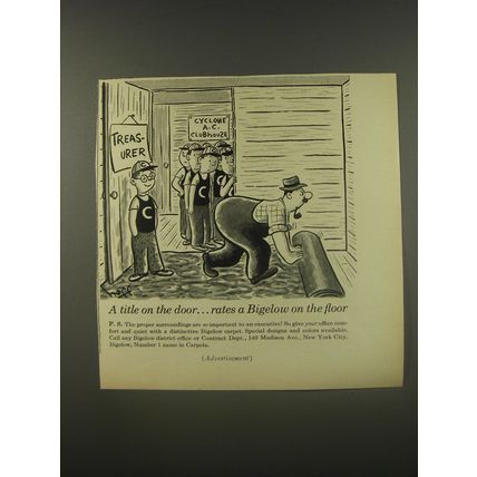 1956 Bigelow Carpet Ad - cartoon by Syd Hoff