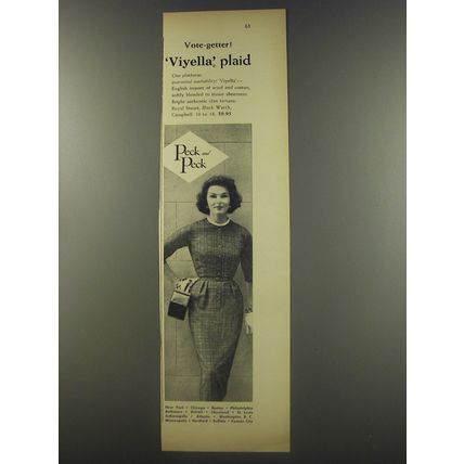 1956 Peck and Peck Dress Ad - Vote-getter! Viyella, Plaid