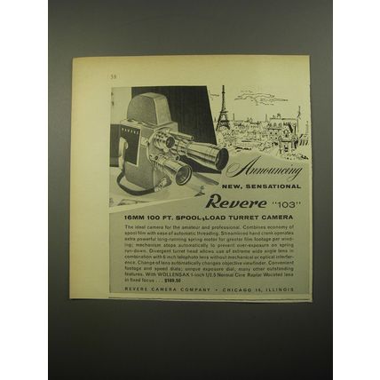 1956 Revere 103 Movie Camera Advertisement