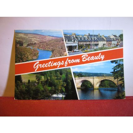 multiview, BEAULY, INVERNESS, SCOTLAND used postcard Colourmaster 1989 pm #