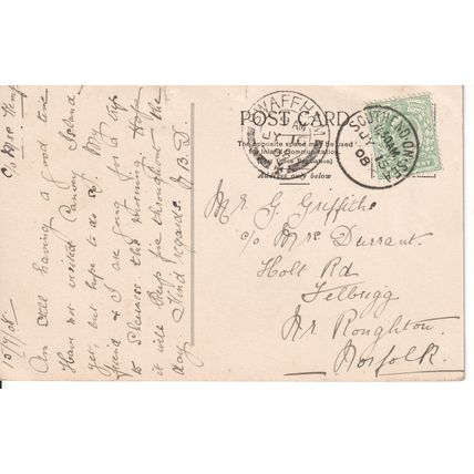 Antique GB Postcard 1908 - Prittlewell Hill, Southend-on-Sea, Essex