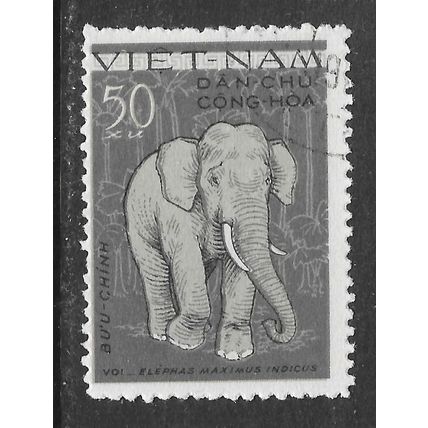 VIETNAM ELEPHANT USED MAMMAL ANIMAL FAUNA nibbed perfs
