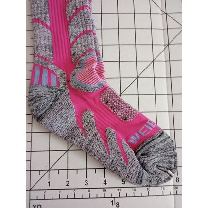 WEIERYA Ski Socks 2 Pairs PINK/Gray Medium for Skiing, Snowboarding, Outdoor