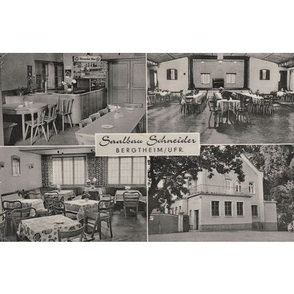 Saalbau Schneider Bergtheim UFR Hotel German Postcard