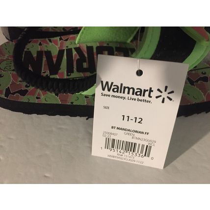 NEW Star Wars Toddler Boys Mandalorian Flip Flops, Size 11/12