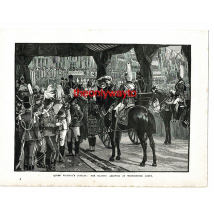 Queen Victoria's Jubilee, Arrival At Westminster Abbey, Book Illustration, c1895