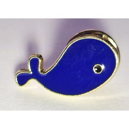 Novelty Cartoon Blue Whale metal novely lapel pin badge