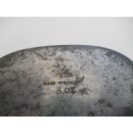 Vintage- Made in England - Metal and Glass - 3oz Hip Flask - Swallow Engraved on