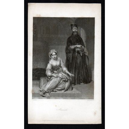 AMINEH 1833 John Henry Robinson - John Rogers Herbert ANTIQUE ENGRAVING