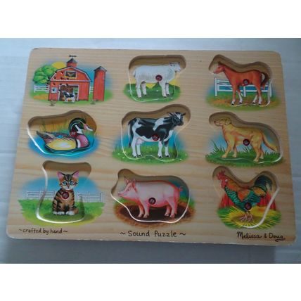 Puzzle - Melissa and Doug Wooden Sound Puzzle - #268 - Farm Animals