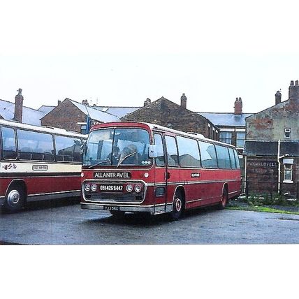 Colour Photo of Allan Travel of Prescot, Liverpool - YJJ 36G ex. Hall's Coaches