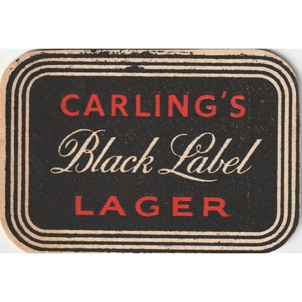 BEER MAT - CARLING LAGER - CARLING'S BLACK LABEL LAGER - (Cat No 005) - (1959)