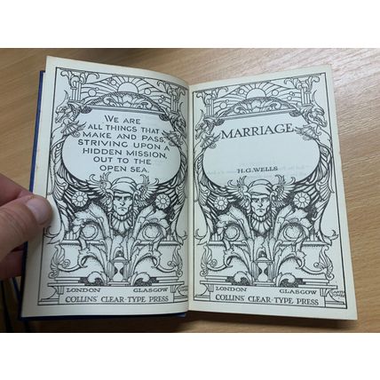 ANTIQUE H G WELLS "MARRIAGE" FICTION SMALL HARDBACK BOOK (P3)