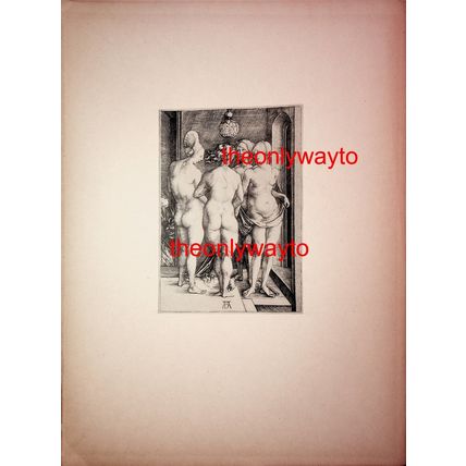 The Witches (4 Naked Women),B. 75, A Durer 1497, Book Illustration (Print), 1928
