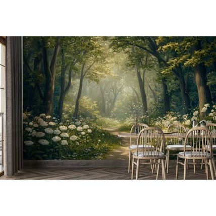 Wall Mural Path in the Forest, Rays of the Sun, Photo Wallpaper for Room Decor