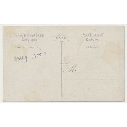 Belgium Antwerp L'Athénée Royal et Monument Furie Francaise Early 20th C. RPPC
