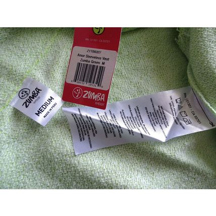 Zumba Amor sleeveless Zip up Vest Top Zumba Green S UK 8