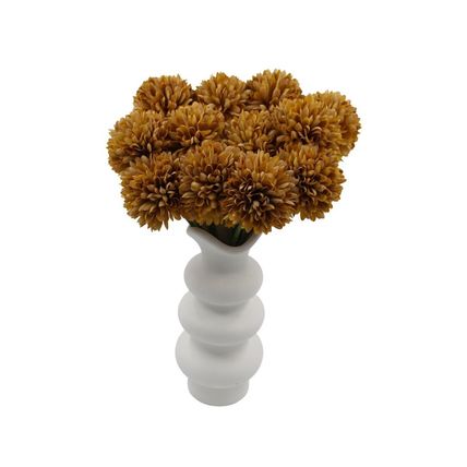 Woodside Home Living Artificial Chrysanthemum Ball Flowers - Light Brown Set of
