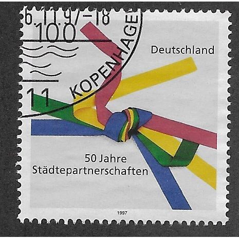 GER 1997 100pf '50TH ANN OF TOWN TWINNING MOVEMENT' FINE USED (EBID59-003)