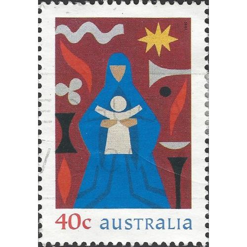 AUSTRALIA, CHRISTMAS, Madonna and Child, blue & red 1999, 40c, #2