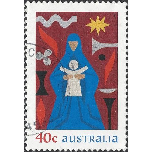 AUSTRALIA, CHRISTMAS, Madonna and Child, blue & red 1999, 40c, #4