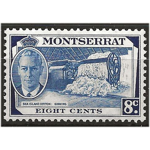 Montserrat 1951 SG129 8c Deep Blue Mounted Mint .. ..
