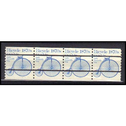 Used 1901a 5.9c Bicycle Fine Strip of 4 PreCnx CA0743