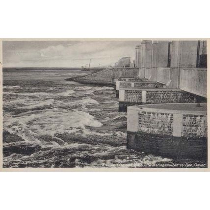 Den Oever Kroon Village Helder River Boat Holland Real Photo Postcard