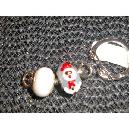 Snowman doing the splits keyring bag phone purse charm jewellery humour