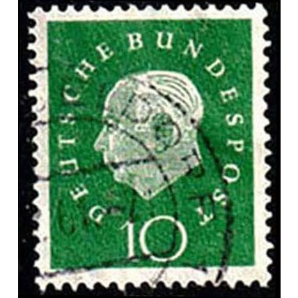 Germany 1959 Bundespost Professor Dr. Heuss 10Pfg Used Stamp .