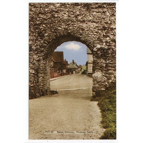 Roman Gateway Pevensey Castle East Sussex Postcard P20