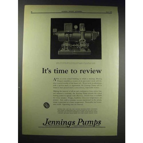 1929 Jennings Vacuum Heating Pump Ad - Time to Review