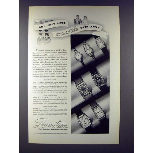 1936 Hamilton Alcott, Gail, Boone, Turner, + Watch Ad