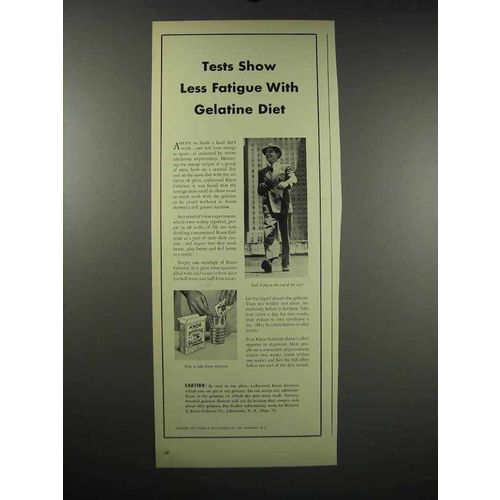 1939 Knox Gelatine Ad - Show Less Fatigue