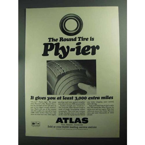 1968 Atlas Plycron Tires Ad - Round Tire is Ply-ier