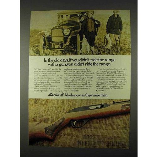 1974 Marlin 99C Rifle Ad - Ride The Range With a Gun