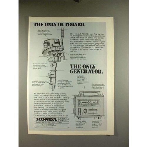 1977 Honda B-75 Outboard Motor Ad - The Only!