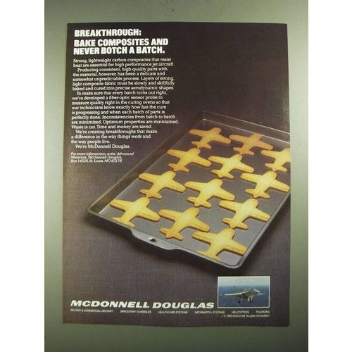 1987 McDonnell Douglas Carbon Composites Ad - Never Botch a Batch