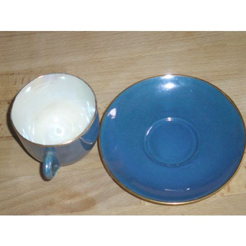 Carlton Ware, Wiltshire & Robinson, Blue Lustreware Coffee Cup & Saucer A/F