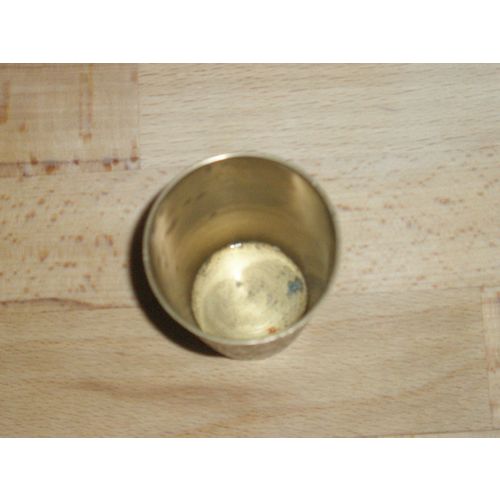 Vintage Indian Brass Leaf Pattern Drink / Spirit Measure