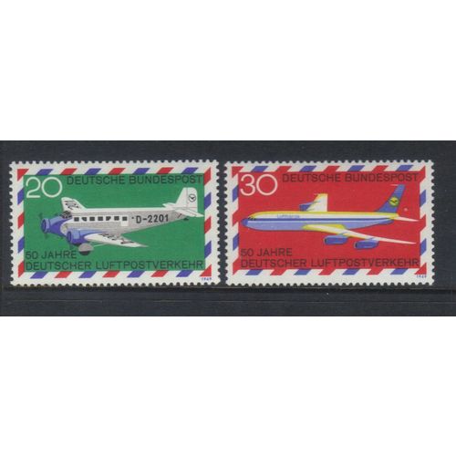 GERMANY 1969 50TH ANNIV AIRMAIL SERVICE SET MNH