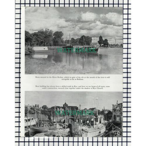 (7698) Rye River Rother Boat Building - 1957 Cutting