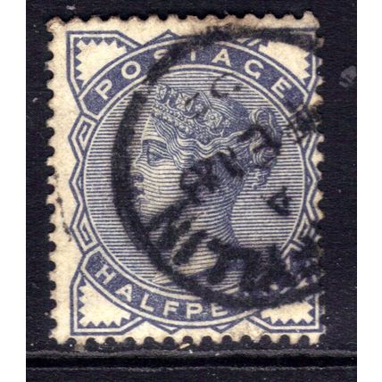 GB 1883 - 84 QV 1/2d Slate Blue used SG 187 ( T485 )