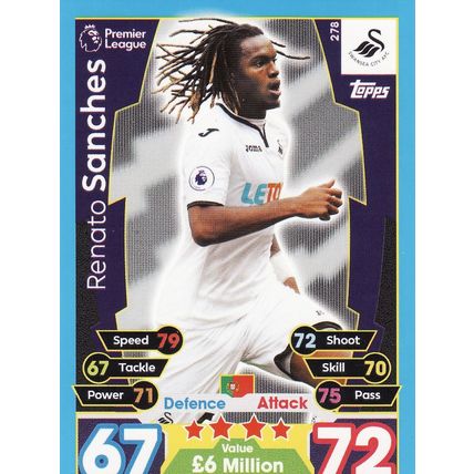 Match Attax 2017/2018 278 Renato Sanches Swansea City