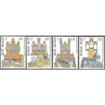 Belgique 2000 Michel 2977 - 2980 Neuf ** Cote (2008) 4.00 Euro Eglises et orgues